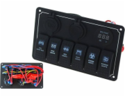 Turboworks Switch 12/24V on-offx6, 1xz, 2xusb 3.1a, 1 LED Volt, 3xB 15a IP68 Blue