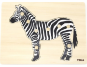 Dětské dřevěné puzzle vkládačka Montessori Viga Zebra