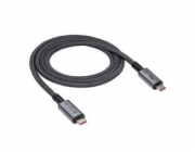 Akyga Kabel USB-C/USB-C 4.0, 240W 40Gbps, šedá 1m