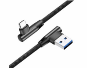 Gembird kábel nabíjací USB-C (M) na USB 2.0 (M), pravouhlé konektory, opletený, 1m, džínsovina