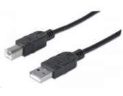 MANHATTAN Hi-Speed USB Device Cable, Type-A Male to Type-B Male, 0,5m, Black