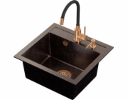 Steiner Art Johnny 110 Stebran Art Copper Black Pearl Sink s manuálním siph