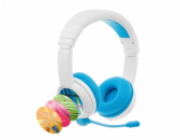BuddyPhones School+, dětská bezdrátová sluchátka s mikrofonem, Bluetooth, modrá