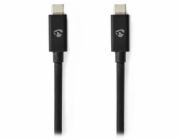 NEDIS kabel USB 4.0 Gen 3x2/ zástrčka USB-C - zástrčka USB-C/ 8K/ černý/ 1m