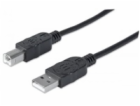 MANHATTAN Kabel USB 2.0 A-B propojovací 1,8m, černý