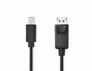 NEDIS kabel mini DisplayPort/DisplayPort 1.2/ zástrčka mini DisplayPort - zástrčka DisplayPort/ 4K/ černý/ bulk/ 1m