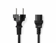 Nedis CEGL10030BK20 NEDIS napájecí kabel 230V/ přípojný 10A/ konektor IEC-320-C13/ přímá zástrčka Schuko/ černý/ bulk/ 2m