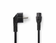 NEDIS napájecí kabel/ Typ F Zástrčka - IEC-320-C5/ přímý/ úhlový/ trojlístek/ černý/ bulk/ 2m