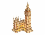 RoboTime dřevěné 3D puzzle hodinová věž Big Ben svítící