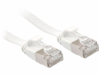 Lindy Patchcord Flat Cat.6a, U/FTP, bílá, 0,3 m (47540)