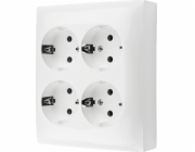 Kontakt-Simon Simon Aquaclick Socket IP20, Schuko, 4-gangová bílá ACGSZN4/11