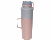 Asobu Twin Pack Bottle with Mug Pink, 0.9 L + 0.6 L