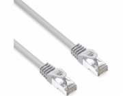 Lsoh S/FTP propojovací kabel, Cat.6a, RJ45 M - RJ45 M, 50 m, dvojité stínění, LSOH, šedý, 10 Gb/s ekonomický