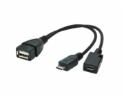KABEL USB MICRO AF-BM + (F) USB 2.0 OTG 15CM