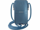 Guess pouzdro PU Saffiano Metal Logo Pouch S/M Blue Nové