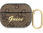 Guess 4G Script PC/PU Pouzdro pro Airpods Pro Brown Nové