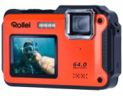 Rollei Sportsline 64 Selfie/ 64 MPix/ 16x zoom/ 2,8" LCD+ 2"LCD/ 4K video/ Voděodolný 5m/ Oranžový