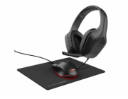 TRUST Sada sluchátka + myš + mousepad GXT 790 3v1 Gaming Bundle, černá