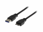 DELTACO USB3-010S, Kabel, USB 3.0 Type A/Micro B