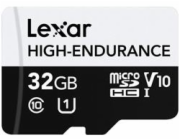 Lexar microSDHC 32GB LMSHGED032G-BCNNG Lexar paměťová karta 32GB High-Endurance microSDHC/microSDHC™ UHS-I cards, (čtení/zápis:100/30MB/s) C10 A1 V10 U1