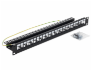 Triton 19  modulární patch panel 1U pro max. 24ks keystone,otvor 14,8x17,5mm , šedý