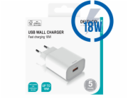 DELTACO USB-AC182, 1x USB A, Nabíječka, bílá