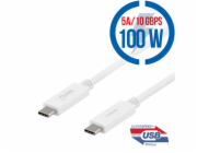 DELTACO USBC-1407M, Kabel USB-C/USB-C, 100W, 1m