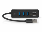 NEDIS USB hub/ zástrčka USB-A zástrčka/ 3x zásuvka USB-A/...