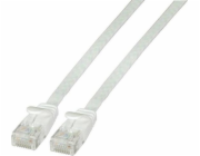 EFB plochý RJ45 U/UTP propojovací kabel, kat. 6A, PVC, 0,5 m, bílý