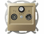 Ospel Impresja Terminál RTV-SAT anténní zásuvka zlatá metalíza (GPA-YS/m/28)