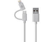 iBattz Mojo Duo 2-v-1 MicroUSB a Lightning MFi USB kabel 100 cm (IB-CBL-LGN-WH)