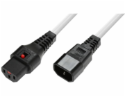 Assmann IEC LOCK napájecí kabel 3x1mm2 IEC C14/IEC C13 přímý M/F 3m bílý (IEC-PC1076)