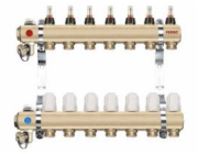 Ferro Rozdělovač typ RZP1 průtokoměry s 9cestným termostatickým ventilem (RZP09S)