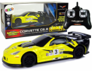 Leantoys Import Sports Car R/C 1:24 Corvette Yellow C6.R 2,4 G světla