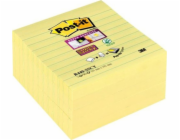 Samolepící papírky POST-IT Super Sticky Z-Notes XL linkované (R440-SSCY), 101 x 101 mm, 5 x 90 karet, žluté