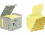 Post-It 3M Eco-friendly Post-it_ Z-Notes s certifikátem PEFC Recycled, žlutá, 76x76mm, 6 bloků po 100 bankovkách