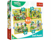 Trefl Puzzle 4v1. Treflik hry dohromady. Rodina Trefliků 34358