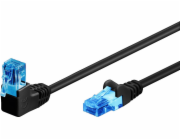 Goobay GOOBAY Patchcord U/UTP Kat. 6A Rovná / Úhlová 90 černá 0,25m