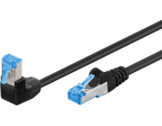 Goobay Patchcord S/FTP Cat. 6A Rovný / Úhlový 90 Černá 3m