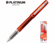 Plnicí pero Platinum Platinum Prefounte Vermilion Orange, M, v plastovém obalu, na blistru, oranžové