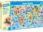 Nakladatelství Jako Puzzle 70 dílků. mapa světa