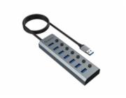 AKASA Hub 7 v 1, USB-A 3.2 Gen 1, šedá