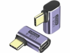 PremiumCord Adaptér USB-C na USB-C, USB 4.0, zahnutý 90°