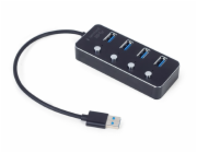 Gembird USB hub 4-port USB 3.1 (Gen 1) hub s vypínači