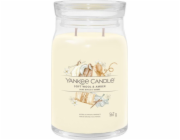 Svíčka ve skleněné dóze Yankee Candle, Jemná vlna a ambra, 567 g