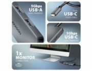 AXAGON HMC-5H8K, USB 5Gbps hub, 2x USB-A, USB-C, HDMI 8k/30Hz, PD 100W, kabel USB-C 15cm