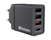 Verbatim USB nabíječka do sítě 30W,4 portová,černá