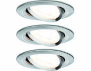 Paulmann Set Nova vestavné svítidlo pohyblivé LED 3x6,5W 2700K 230V GU10 51mm kartáčovaná železo/hliník