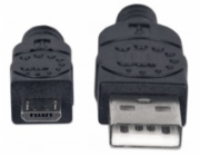 MANHATTAN Kabel propojovací USB 2.0  A Male / Micro-B Male, 1.8m, černý