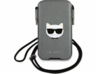 Karl Lagerfeld Choupette Head Saffiano PU Pouch L Grey St...